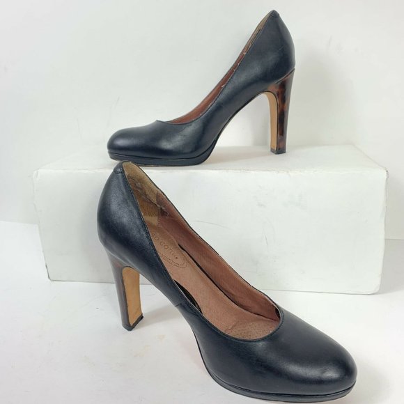 Corso Como Black Leather Heels Pumps Wms Sz 6.5M - Picture 4 of 8